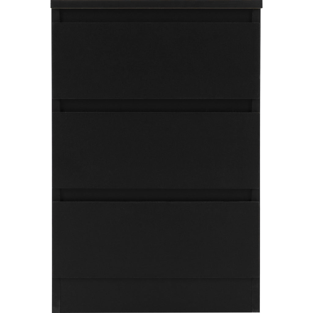 Malvern 3 Drawer Bedside X2 - Black