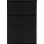 Malvern 3 Drawer Bedside - Black