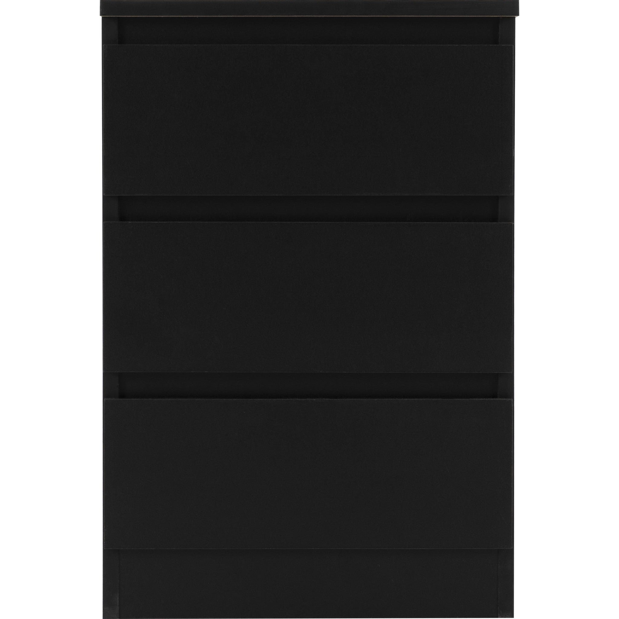 Malvern 3 Drawer Bedside - Black