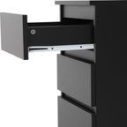 Malvern 3 Drawer Bedside - Black