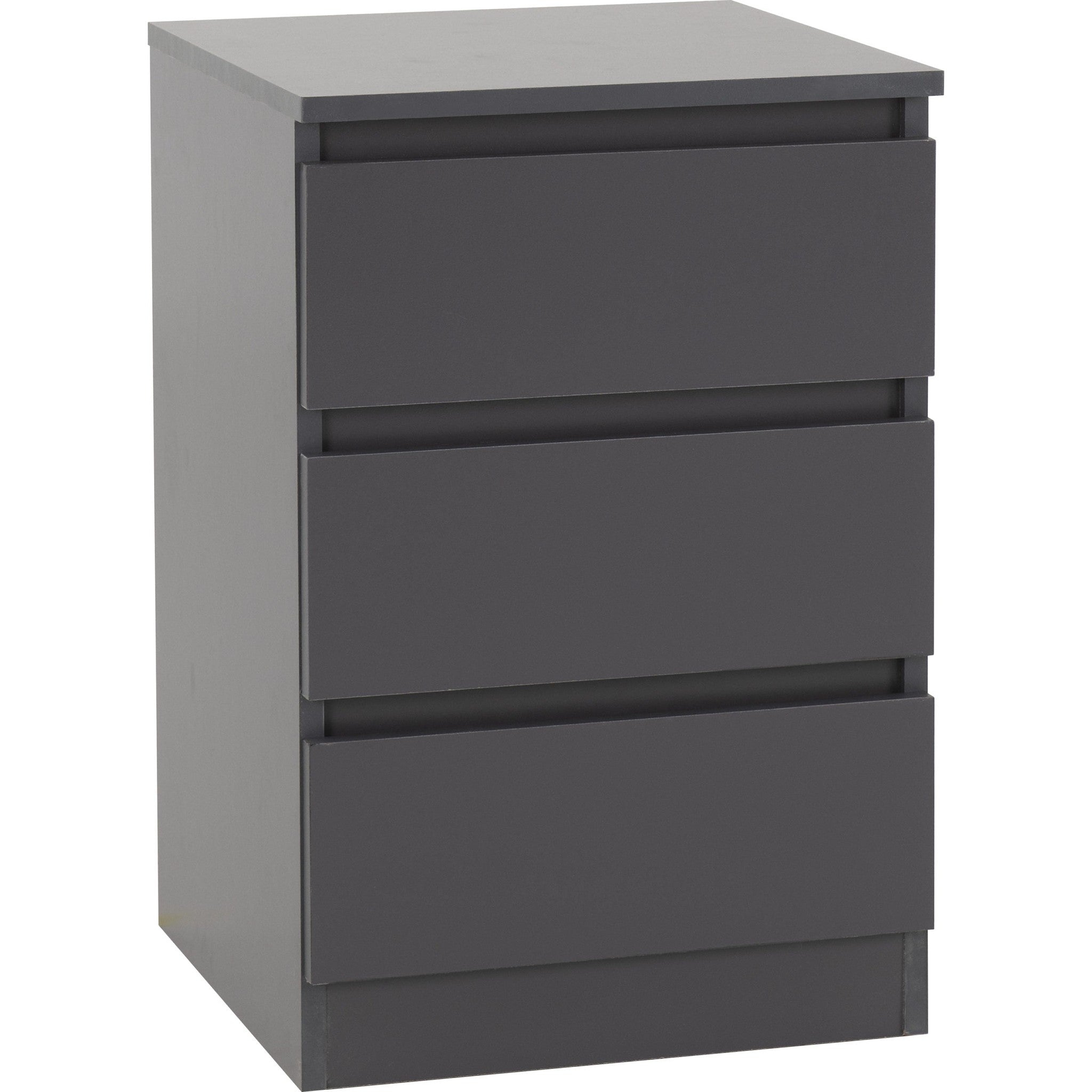 Malvern 3 Drawer Bedside X2 - Grey