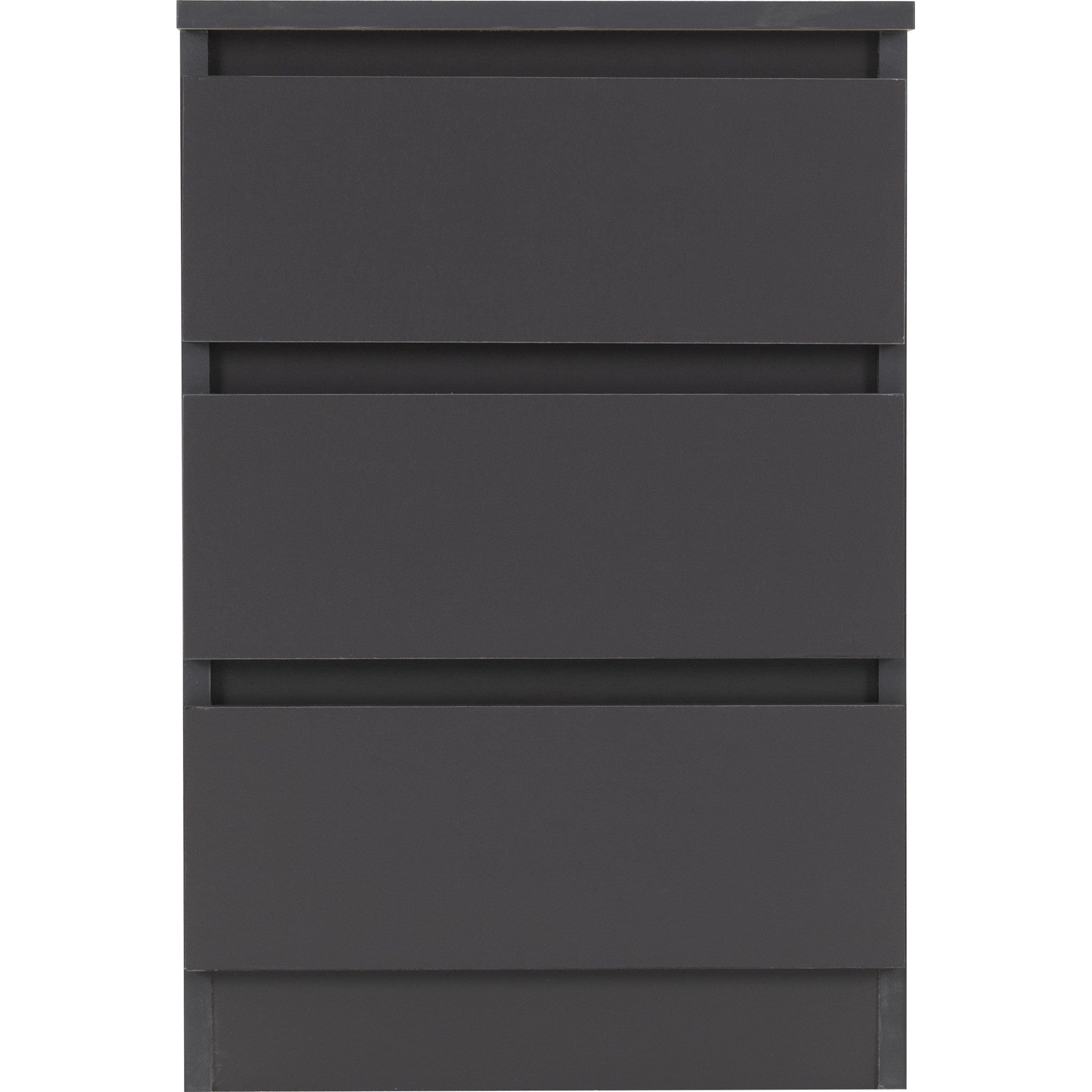 Malvern 3 Drawer Bedside - Grey