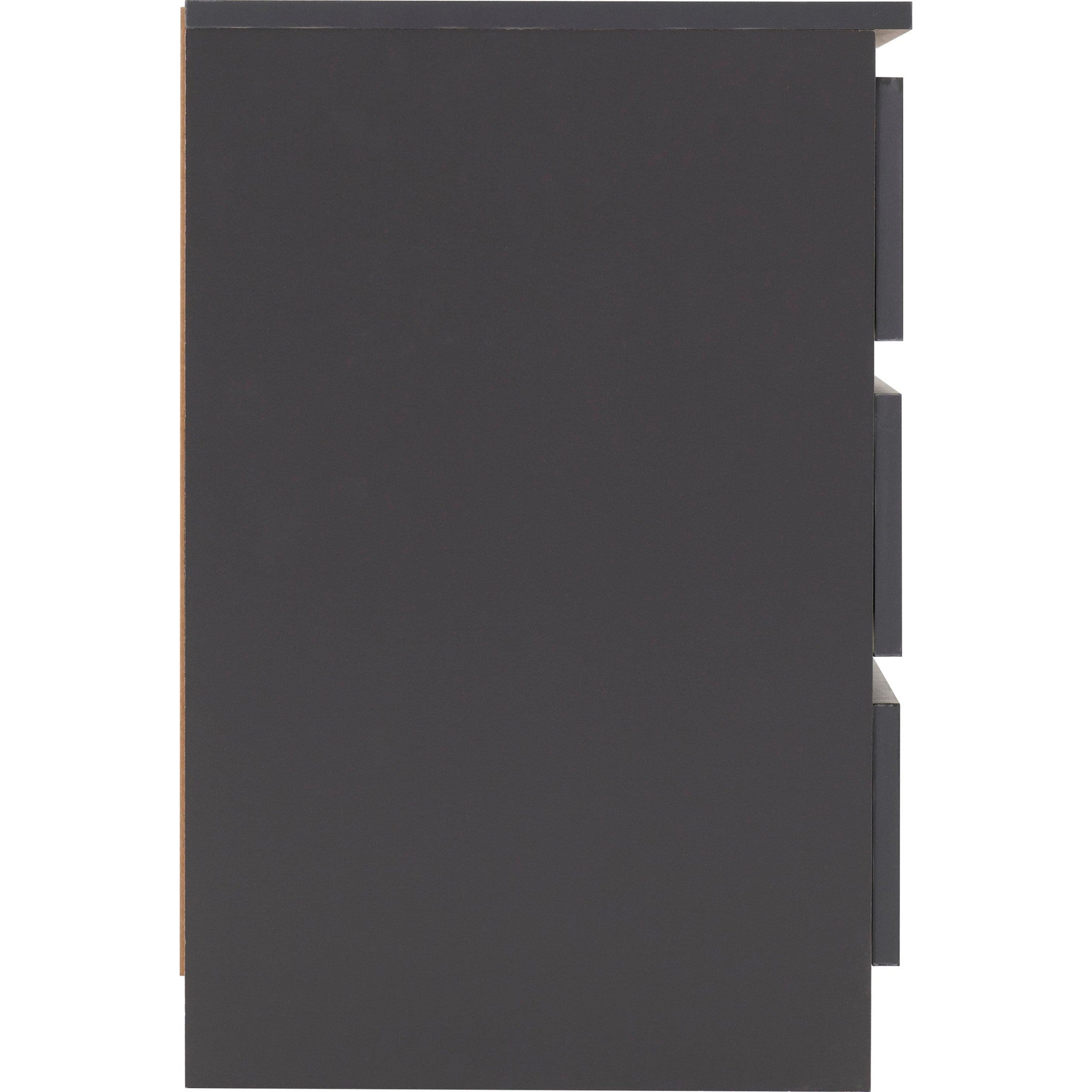 Malvern 3 Drawer Bedside X2 - Grey