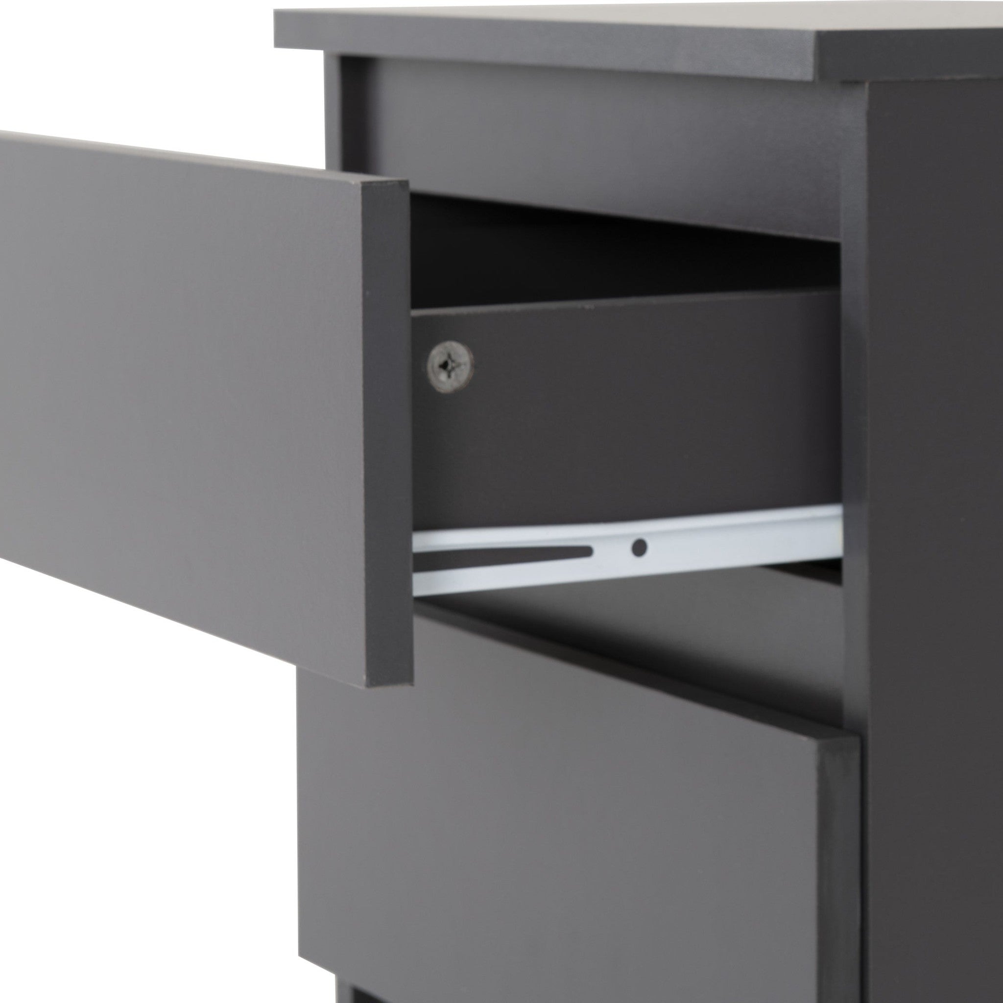 Malvern 3 Drawer Bedside - Grey