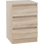 Malvern 3 Drawer Bedside X2 - Sonoma Oak Effect
