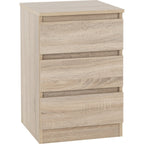 Malvern 3 Drawer Bedside - Sonoma Oak Effect