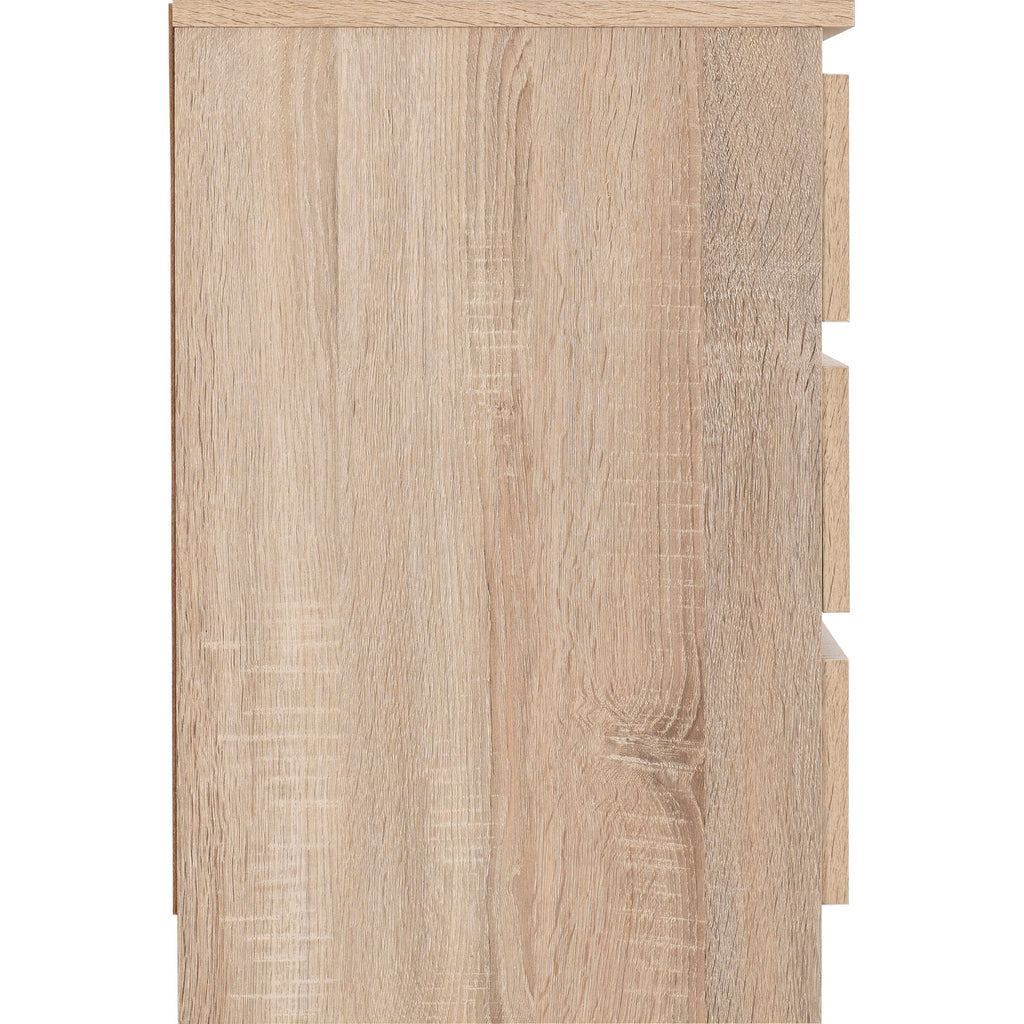 Malvern 3 Drawer Bedside X2 - Sonoma Oak Effect