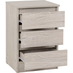 Malvern 3 Drawer Bedside - Urban Snow