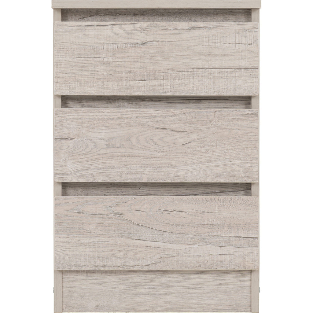 Malvern 3 Drawer Bedside - Urban Snow