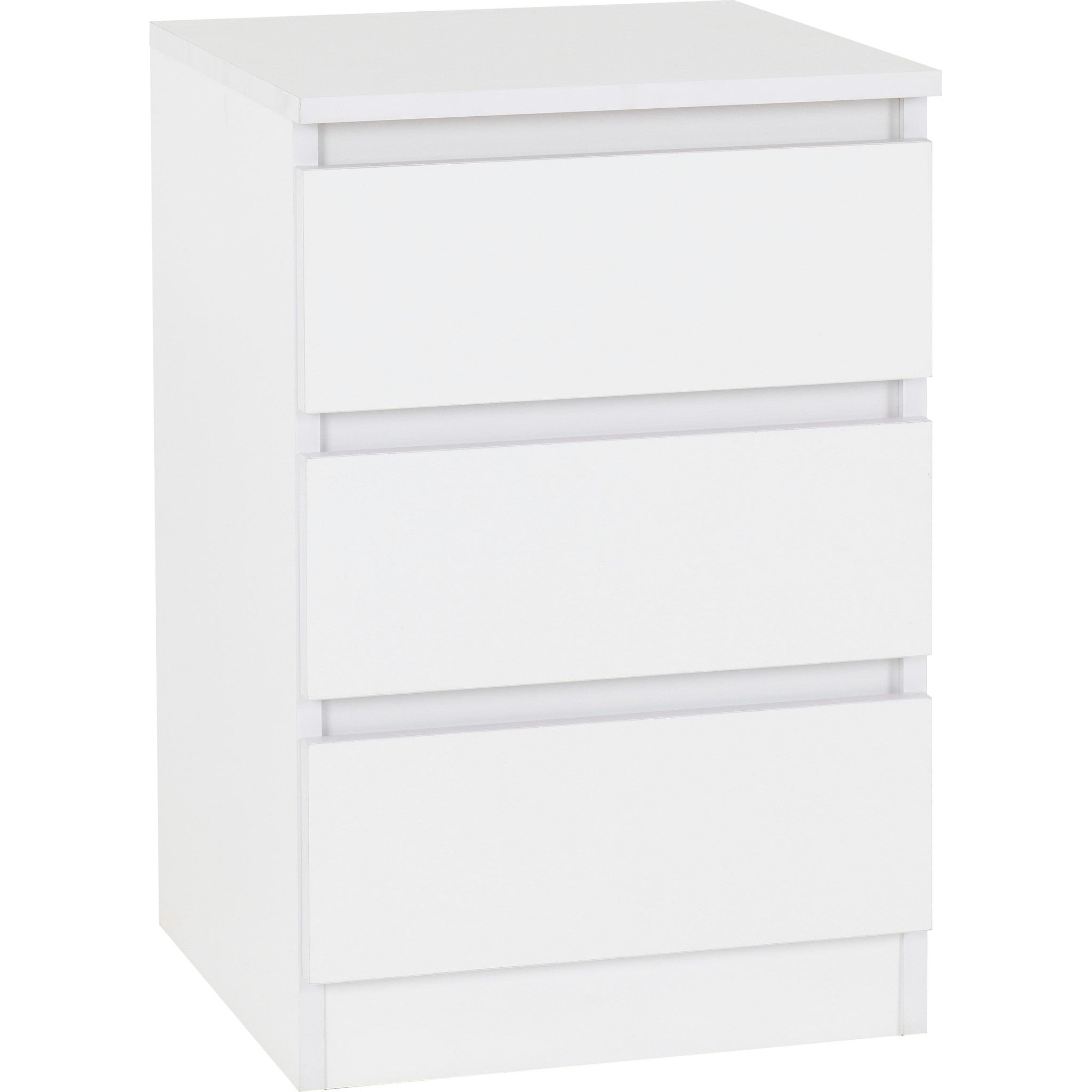 Malvern 3 Drawer Bedside - White