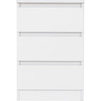 Malvern 3 Drawer Bedside X2 - White