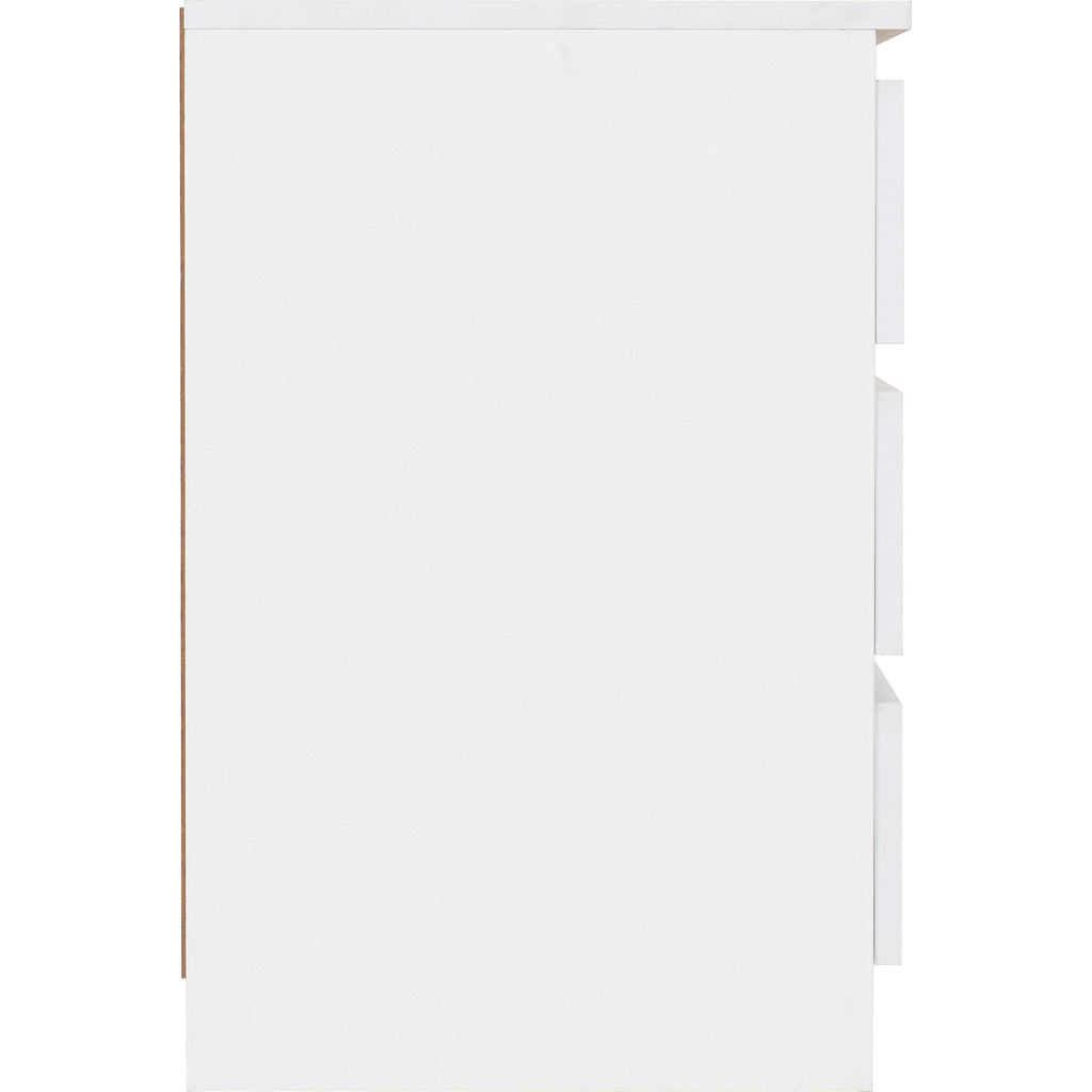 Malvern 3 Drawer Bedside X2 - White