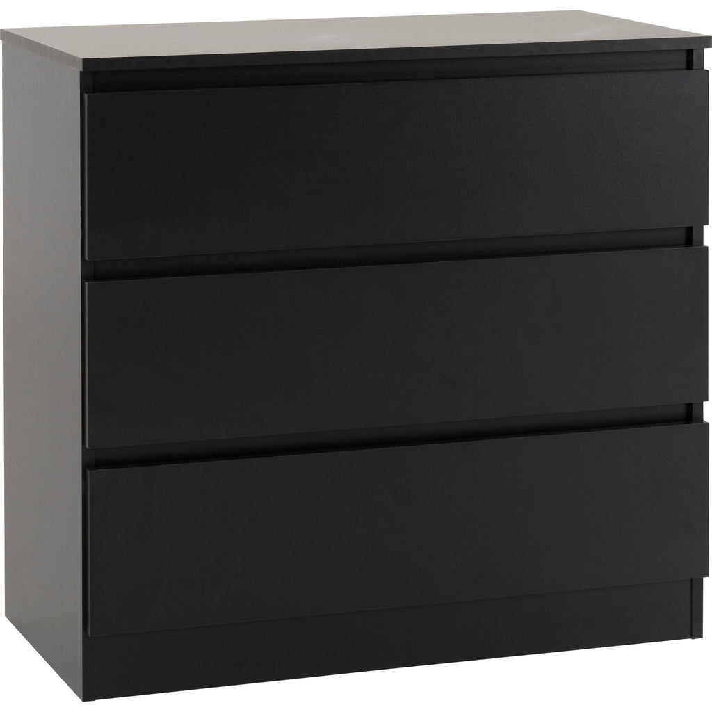Malvern 3 Drawer Chest - Black