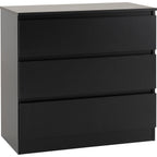Malvern 3 Drawer Chest - Black