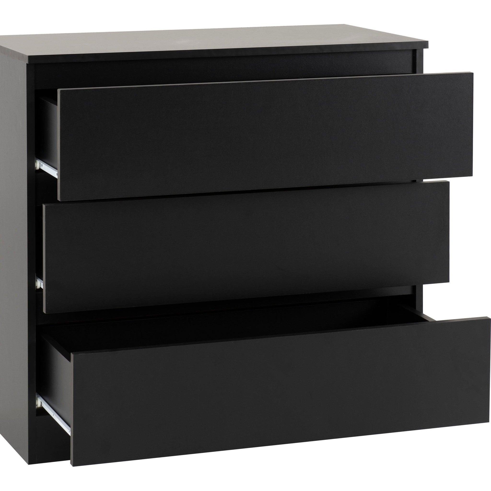 Malvern 3 Drawer Chest - Black