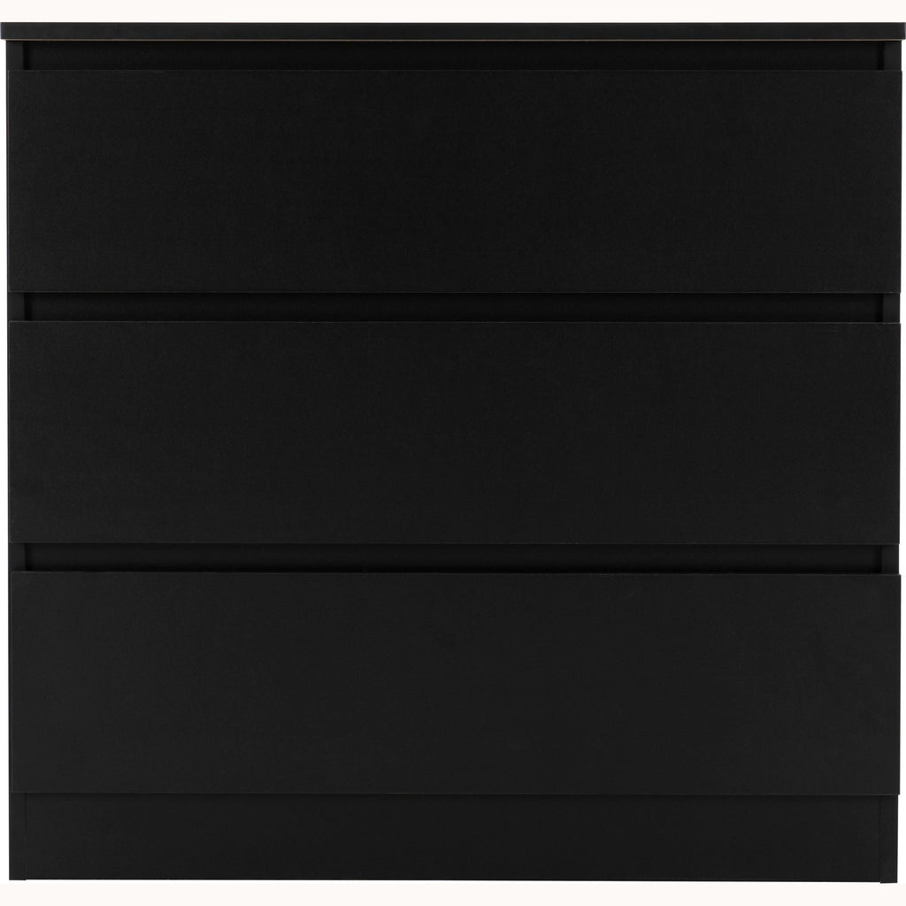 Malvern 3 Drawer Chest - Black