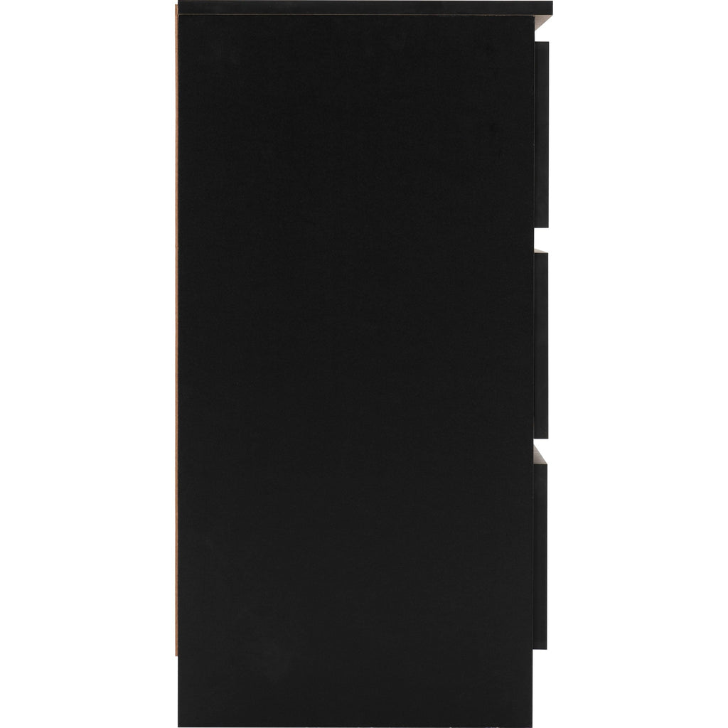 Malvern 3 Drawer Chest - Black