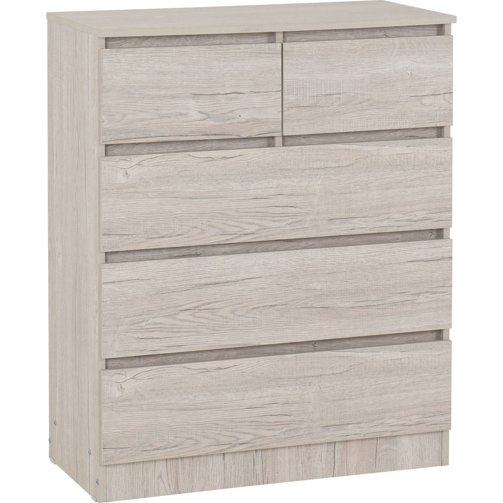 Malvern 3+2 Drawer Chest - Urban Snow