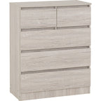 Malvern 3+2 Drawer Chest - Urban Snow