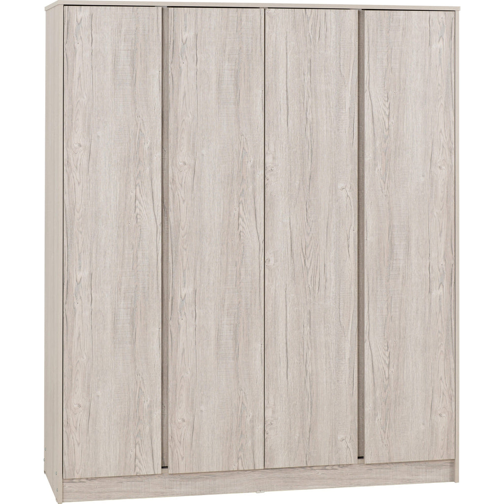 Malvern 4 Door Wardrobe - Urban Snow