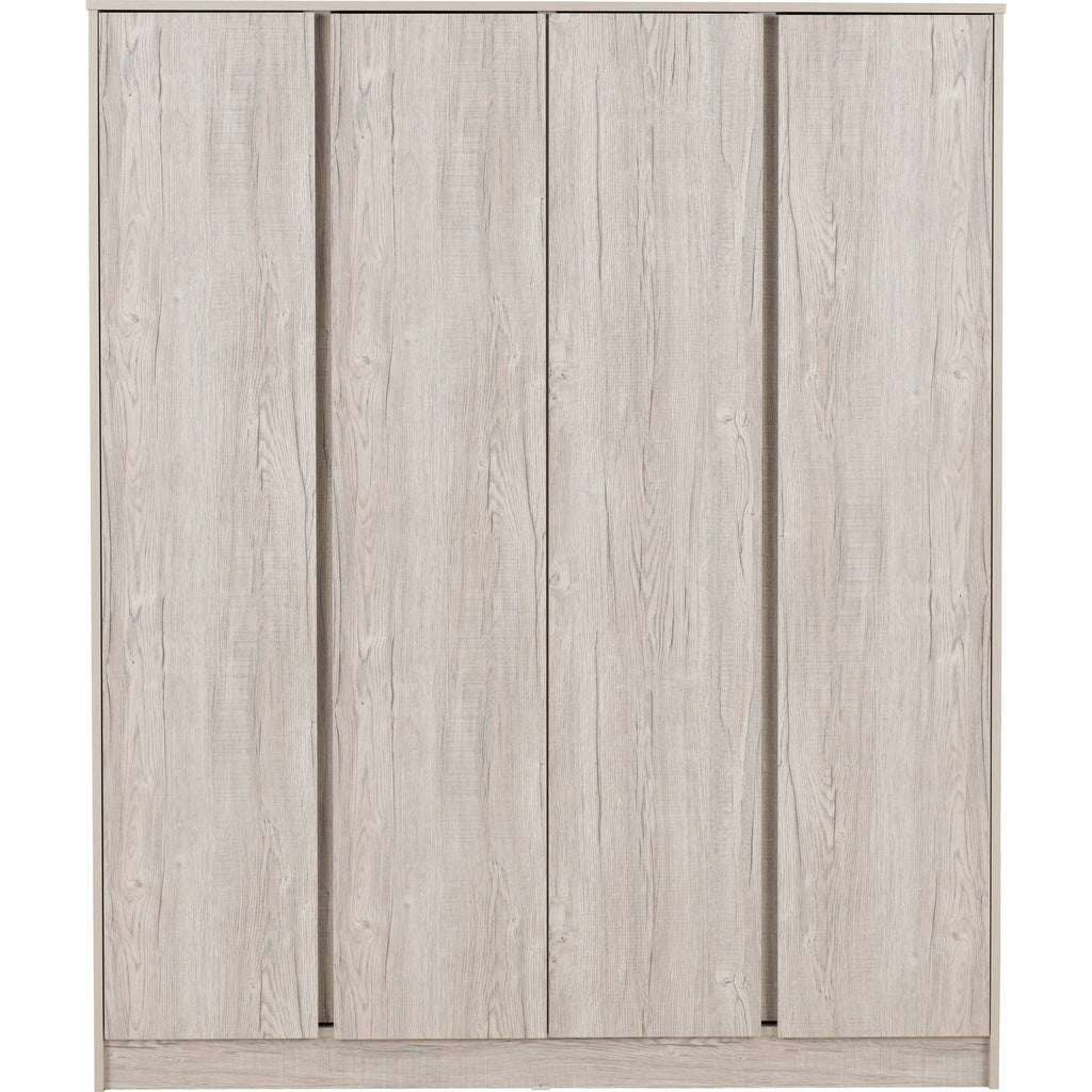 Malvern 4 Door Wardrobe - Urban Snow