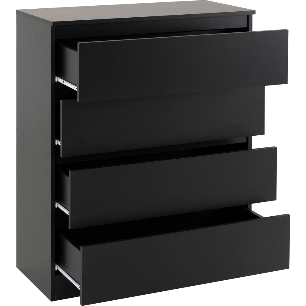 Malvern 4 Drawer Chest - Black