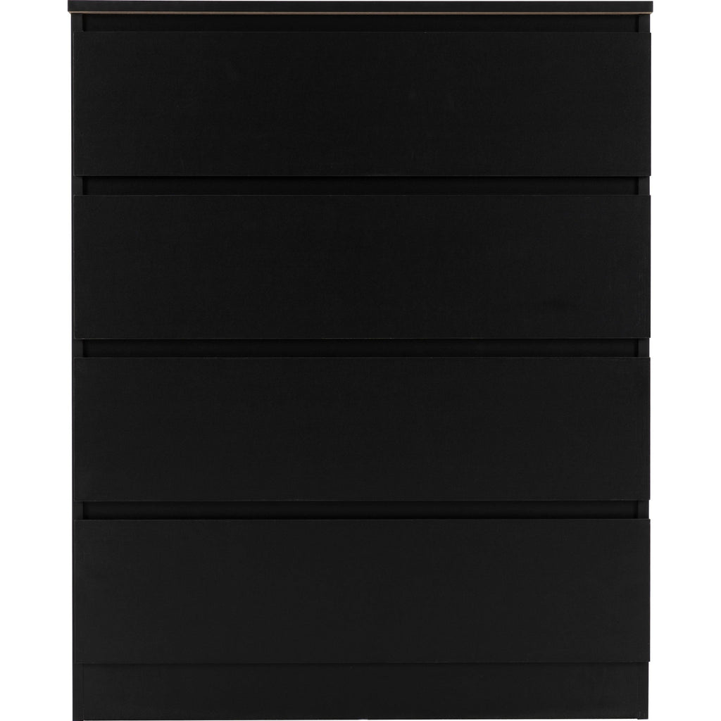 Malvern 4 Drawer Chest - Black