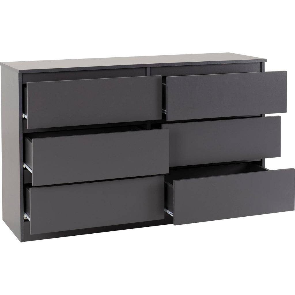 Malvern 6 Drawer Chest - Grey
