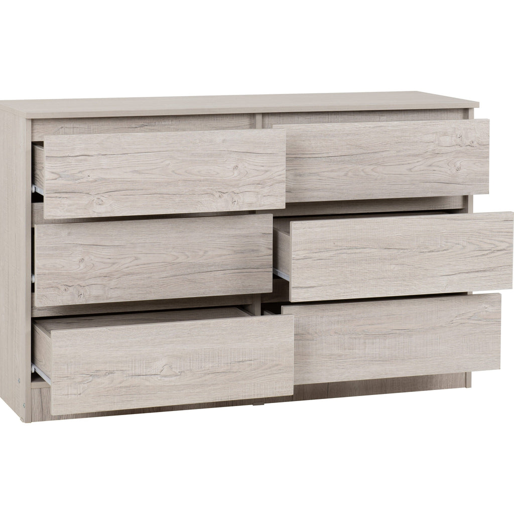 Malvern 6 Drawer Chest - Urban Snow