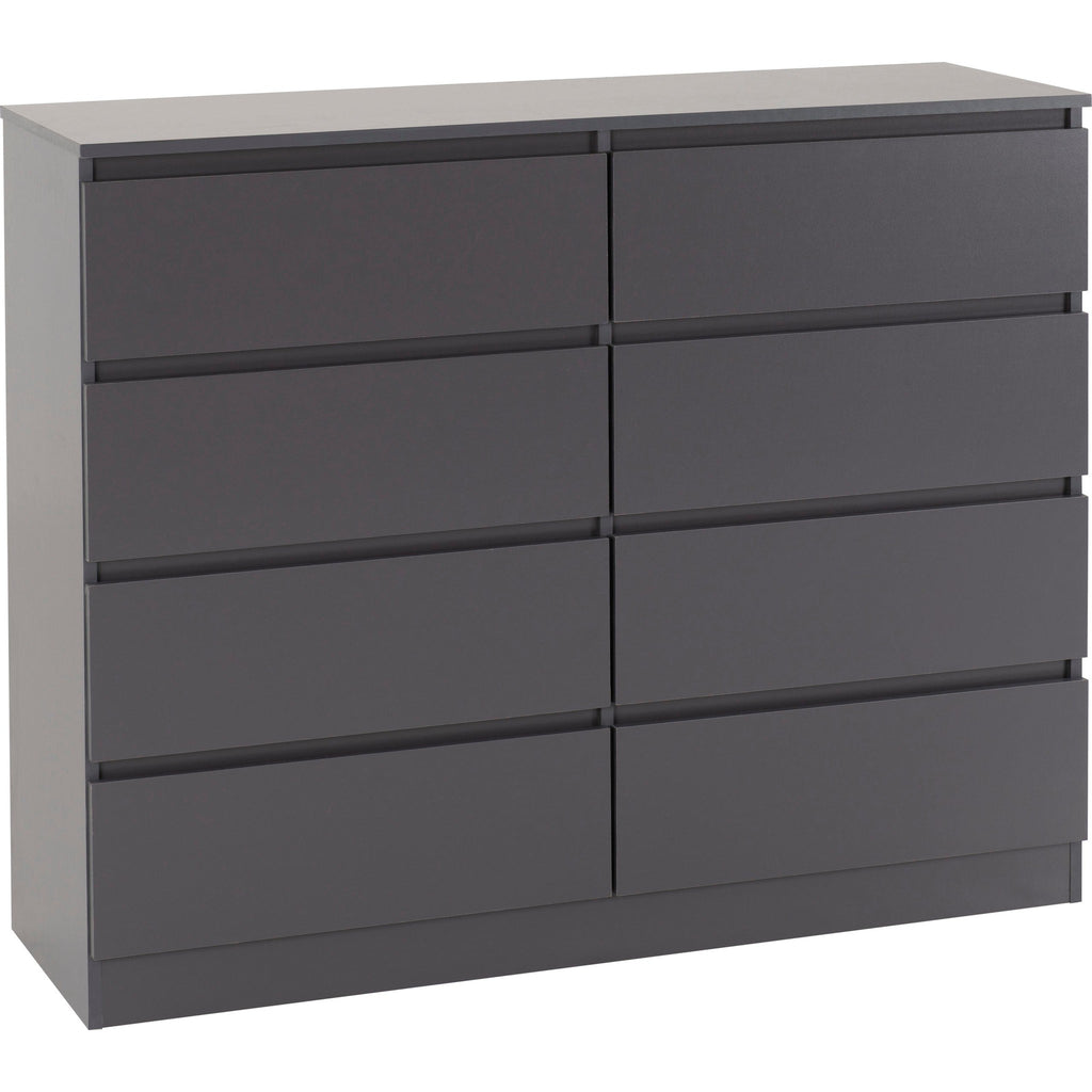 Malvern 8 Drawer Chest - Grey