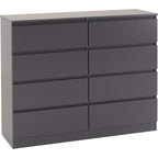 Malvern 8 Drawer Chest - Grey