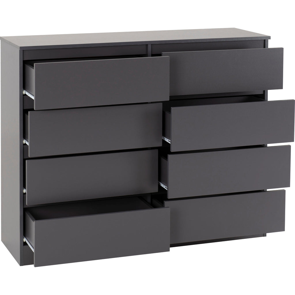 Malvern 8 Drawer Chest - Grey