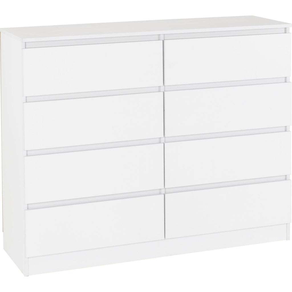 Malvern 8 Drawer Chest - White
