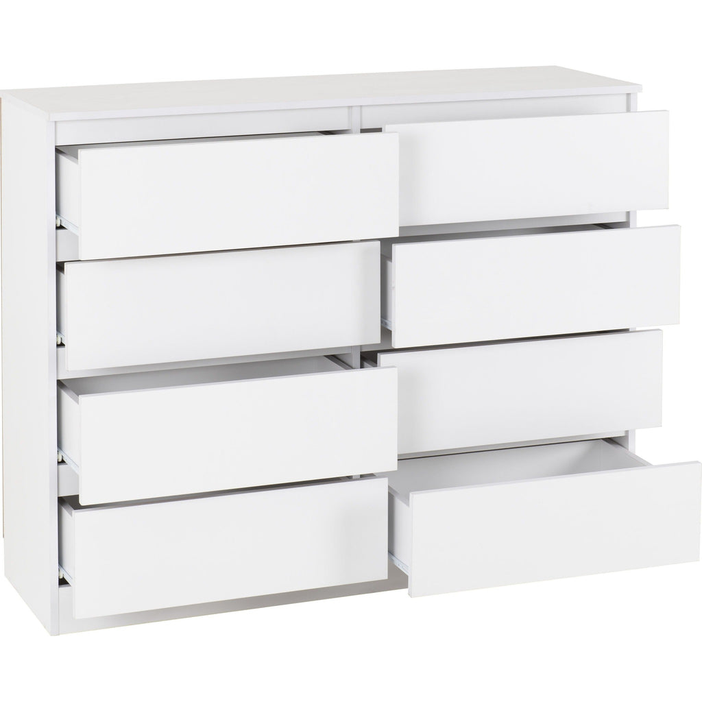 Malvern 8 Drawer Chest - White
