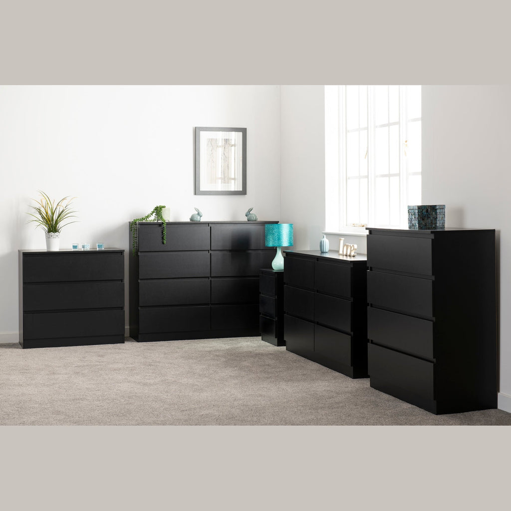 Malvern 3 Drawer Chest - Black