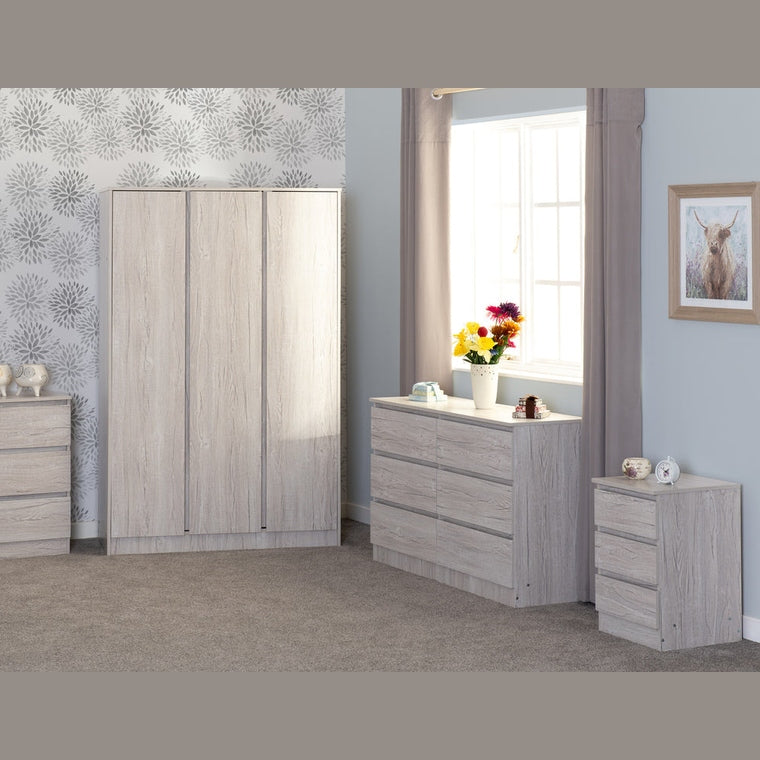 Malvern 3 Door Wardrobe - Urban Snow