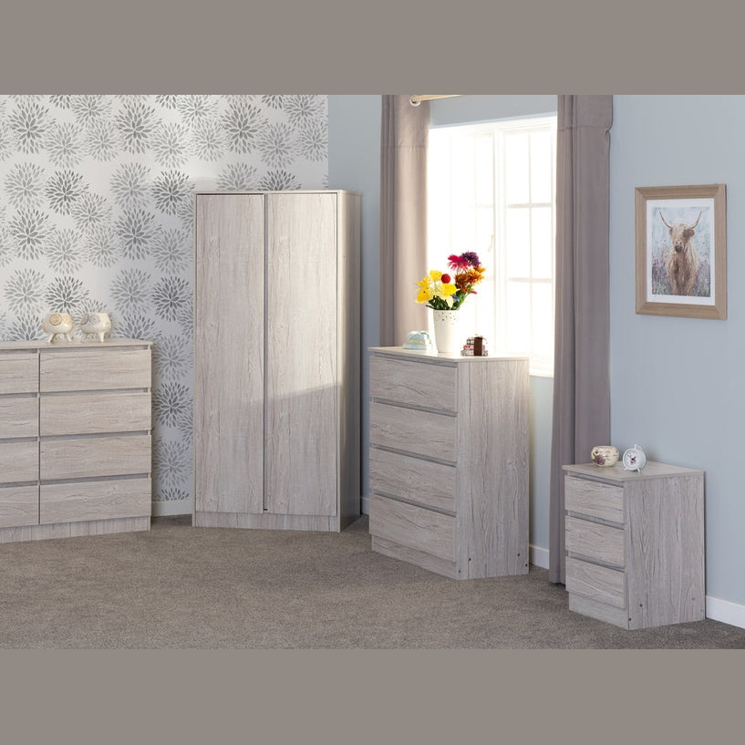 Malvern 3 Drawer Bedside - Urban Snow