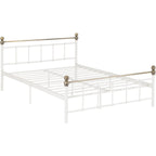 Marlborough 4'6" Bed - White/Antique Brass