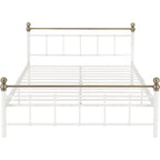 Marlborough 4'6" Bed - White/Antique Brass