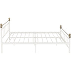Marlborough 4'6" Bed - White/Antique Brass