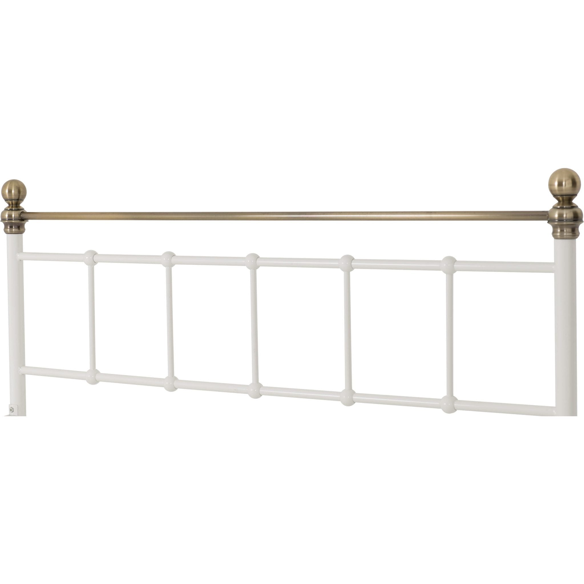 Marlborough 4'6" Bed - White/Antique Brass