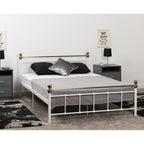 Marlborough 4'6" Bed - White/Antique Brass