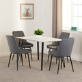 Marlow & Avery Dining Set X4 Chairs - White Marble/Grey Velvet