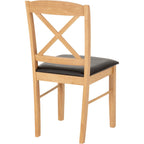 Mason Dining Chair X2 Per Box - Oak Varnish/Brown Pu