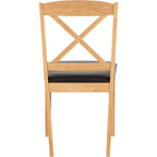 Mason Dining Chair X2 Per Box - Oak Varnish/Brown Pu