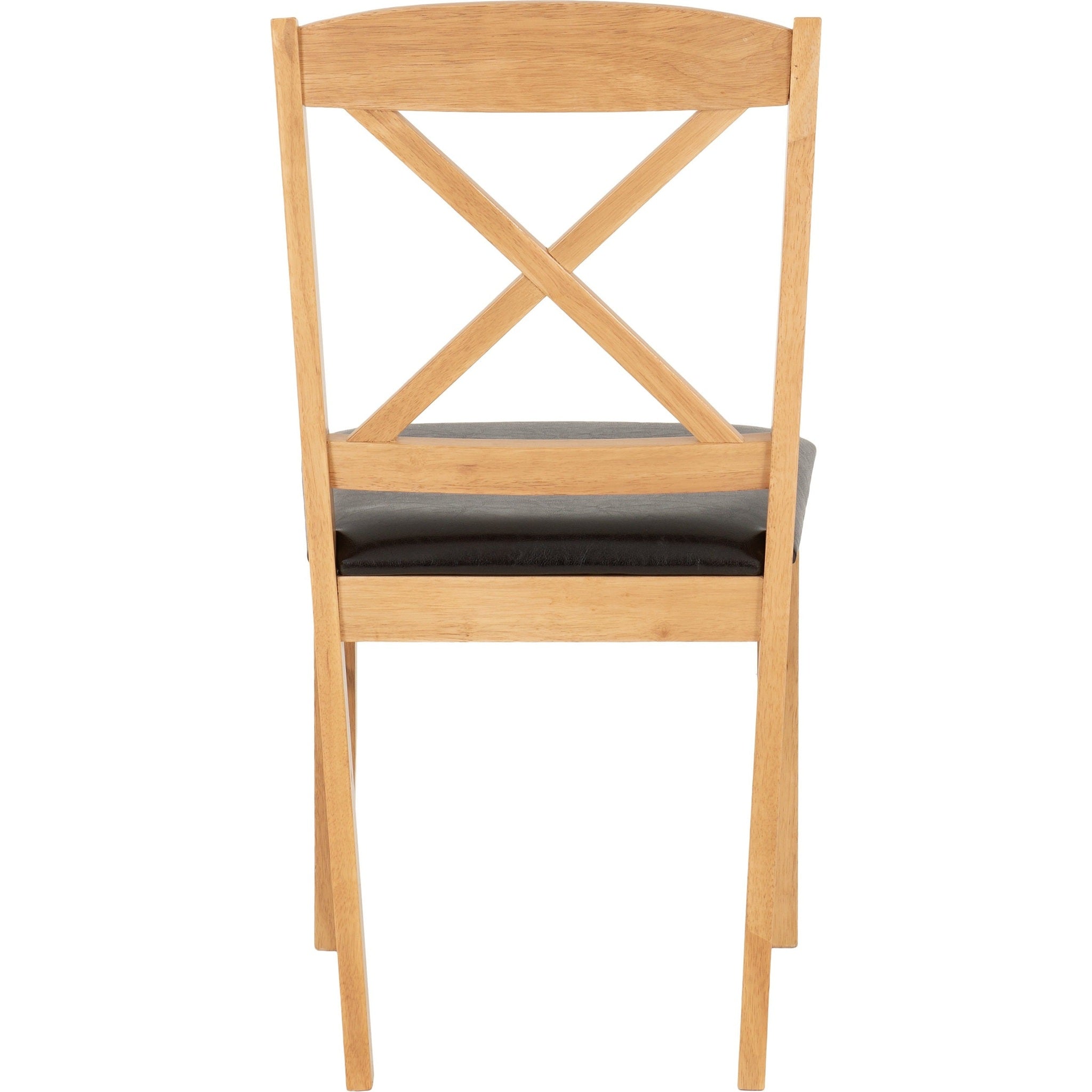 Mason Dining Chair X2 Per Box - Oak Varnish/Brown Pu