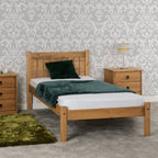 Maya 3' Bed - Distressed Waxed Pine