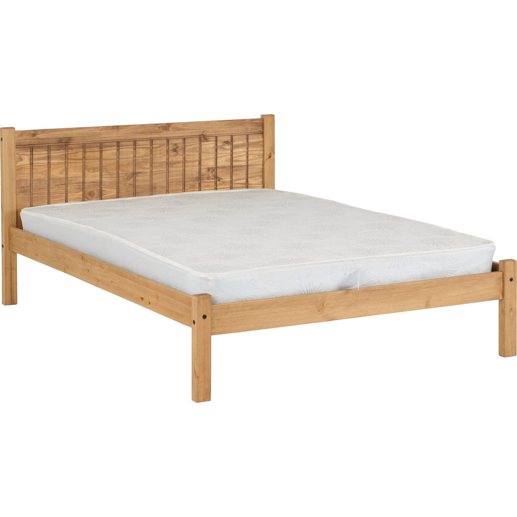 Maya 4'6" Bed - Distressed Waxed Pine