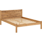 Maya 4'6" Bed - Distressed Waxed Pine