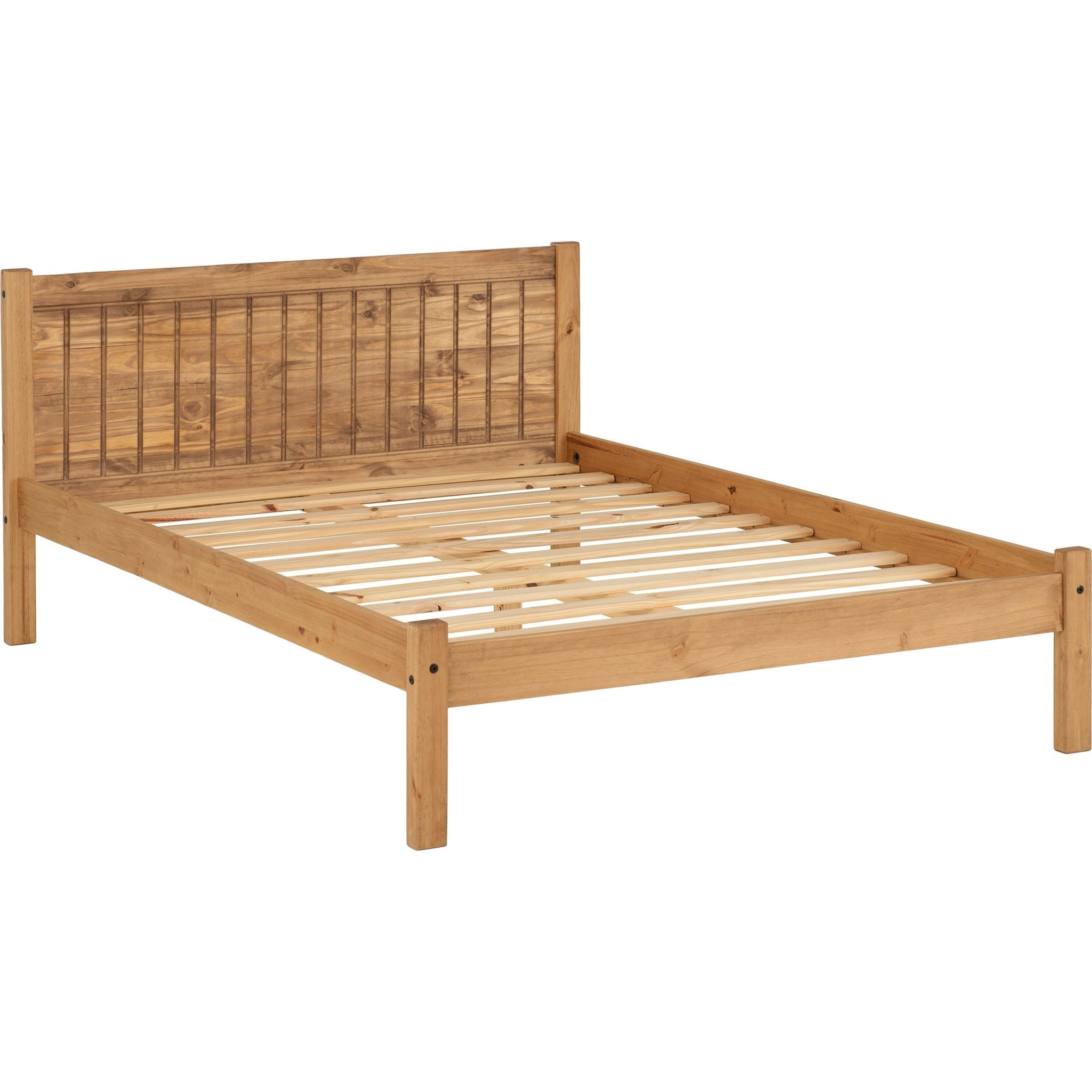 Maya 4'6" Bed - Distressed Waxed Pine
